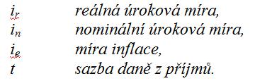 Úroková míra - REÁLNÁ Reálná úroková míra vyjadřuje nomnální úrokovou míru