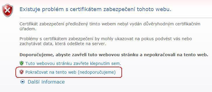 Tlačítkem Ţadatel si můţe pomocí tlačítka Zobrazit certifikát. C.