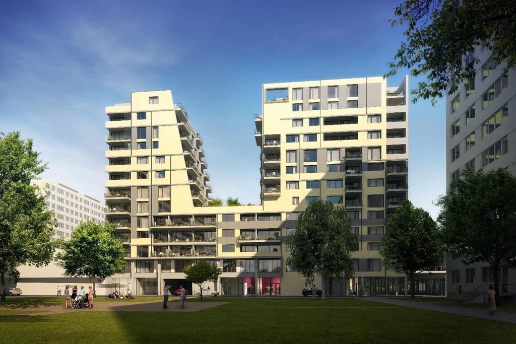 6.4.4 POLYFUNKČNÍ DŮM NOVODVORSKÁ Developer: SPV ze skupiny Ručitele Počet bytů: 123 bytů Realizace: Připravovaný projekt Obchodních ploch: 1150 m 2 Stav: Dokončeno 0 % (nezahájeno) Prodáno: 0 %