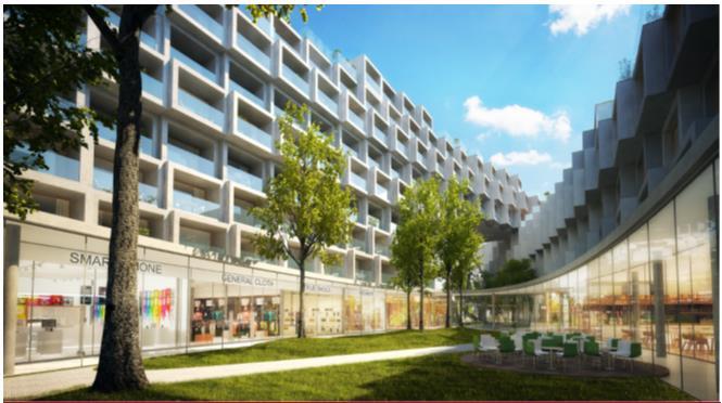 6.4.8 POLYFUNKČNÍ DŮM INVALIDOVNA Developer: SPV ze skupiny Ručitele Počet bytů: 164 bytů Realizace: Připravovaný projekt Obchodních ploch: 2250 m 2 Stav: Dokončeno 0 % (nezahájeno) Prodáno: 0 %