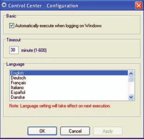 Konfigurácia programu Control Center Zvoľte položky Tools (Nástroje) > Configuration (Konfigurácia).
