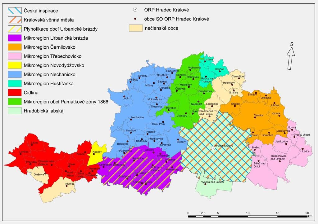 2 Souhrnná zpráva za všechny DSO v území Ve správním obvodu ORP působí 12 dobrovolných svazků obcí (Česká inspirace, Hradubická Labská, Královská věnná města, Mikroregion Černilovsko, Mikroregion