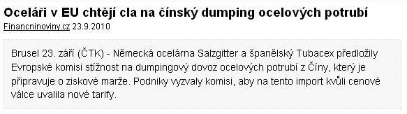 Antidumpingová politika Dumping =