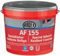 ARDEX AF 155 speciální lepidlo pro elastické podlahoviny dlouhá lepivosti velmi vydatné možnost aplikace jak do čerstvého, tak zaschlého lože velmi nízké emise Disperzní lepidlo k lepení krytin na