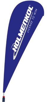 REKLAMNÍ PŘEDMĚTY Látkový banner velký Bílé logo na modrém pozadí, rozměr: 300 x 80 cm.