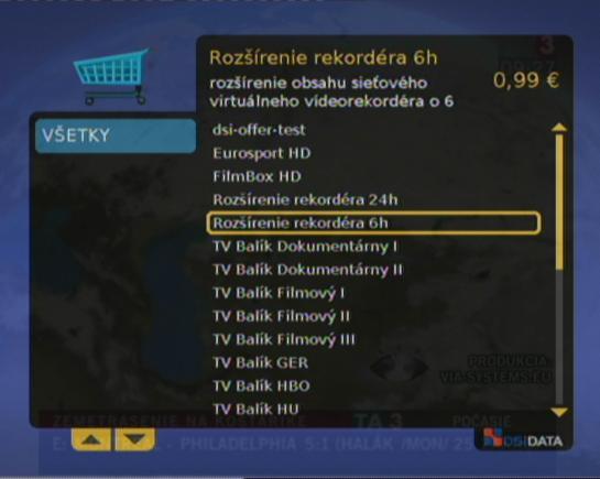 6.7.1. SAMOOBSLUHA V tejto sekcii si môžete zakúpiť ľubovoľný programový balík. Programový balík máte okamžite k dispozícii, až kým sa ho nerozhodnete odhlásiť.