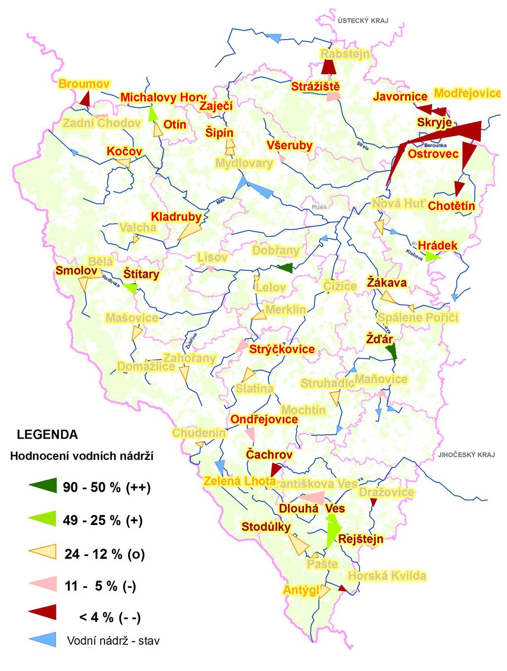 RETENCE VODY - SNÍŢENÍ POVODŇOVÝCH RIZIK Název Efektivnost Dobřany 80% Čižice 99% Žďár 50% Štítary 49% Hrádek 62% Dlouhá Ves 50% Rejštejn 45% Michalovy Hory 26% Kočov 21% Otín 19%