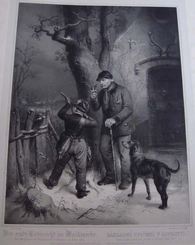 12, Základní cvičení v lovectví; Prémie Krasoumné jednoty pro Čechy na rok 1851.