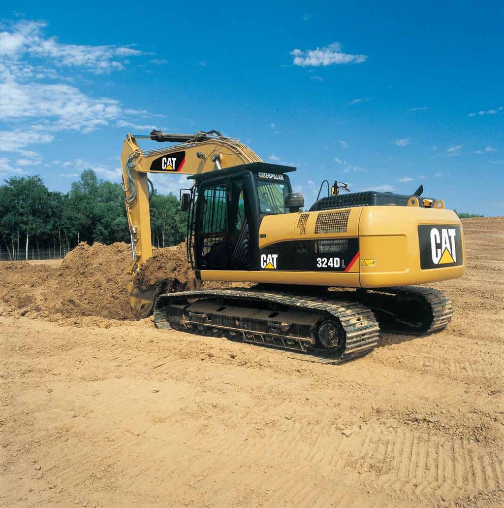 324D L 324D L Hydraulická rypadla Vznětový motor Cat C7 s technologií ACERT Čistý výkon (ISO 9249) při 1800 ot/min 140 kw/190 k Provozní