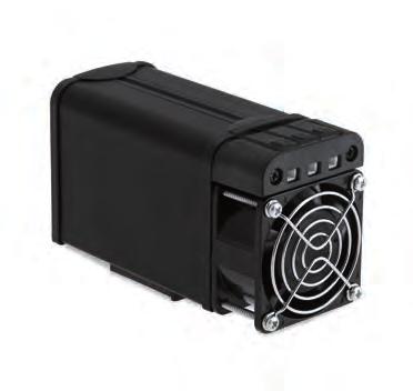 s ventilátorem HVMS Kovové pouzdro 80 185 W Snadná montáž na mm DIN lištu EN 50022 Topné těleso i pouzdro z černého eloxovaného hliníku 3 pružinová svorka pro vodiče o průřezu 0,5 2,5 mm 2 Rychlé