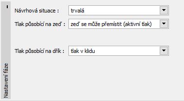 Tlak v klidu je uvažován pro původní nebo nově nasypanou dobře zhutněnou zeminu.