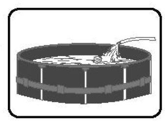 VAROVÁNÍ: Voda ve Vašem bazénu vyvíjí velký tlak. Pokud je bazén na nerovném povrchu a není vyrovnaný, stěny mohou prasknout a voda se může vylít a způsobit vážné zranění nebo poškození majetku. 3.