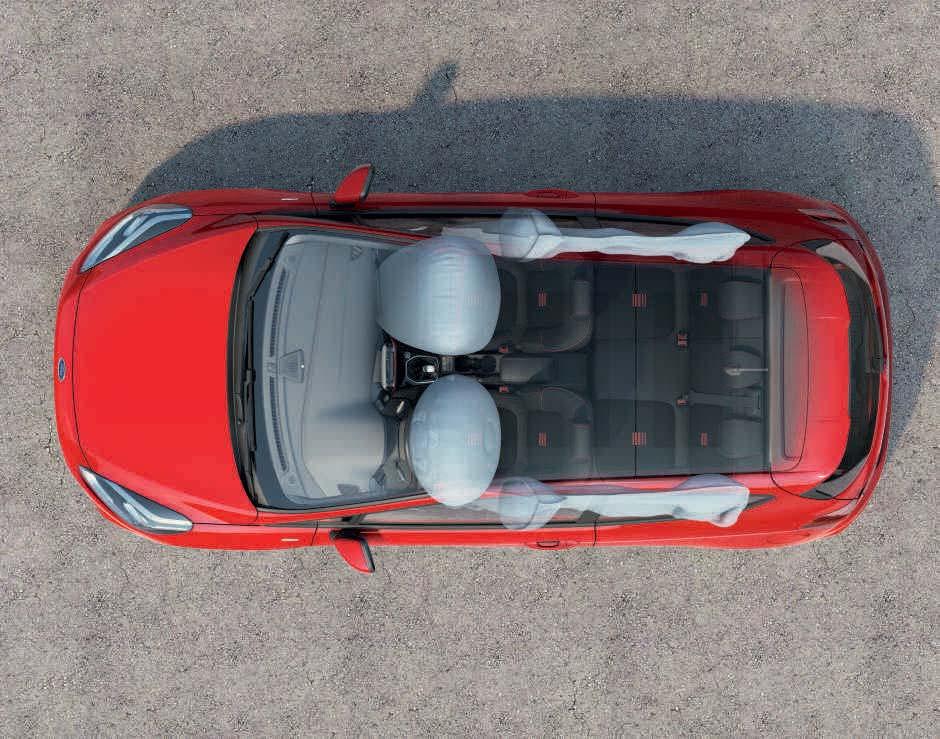 FORD FIESTA Bezpečnost a zabezpečení Standardní Výbava na přání za příplatek Součást zvýhodněné sady, za příplatek Poznámka: Je-li vozidlo Ford vybaveno funkčním airbagem