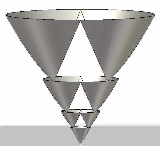 10 Modelování kónického Sierpinského monopólu Modelováním kónického modifikovaného monopólu jsme dosáhli větší šířky pásma, avšak oproti tomu se značně zhoršilo impedanční přizpůsobení a došlo také