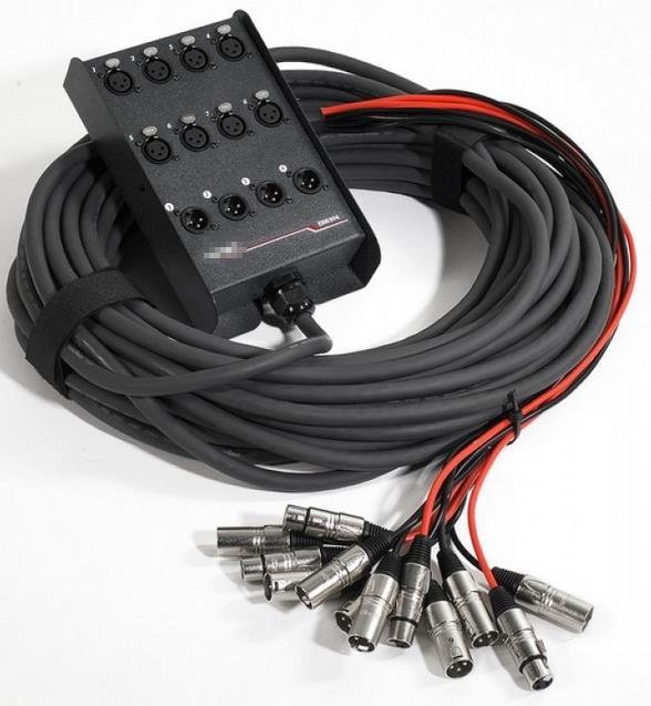 5. Multipárový XLR kabel stage box minimálně 8in/4out XLR o délce 10m 6.