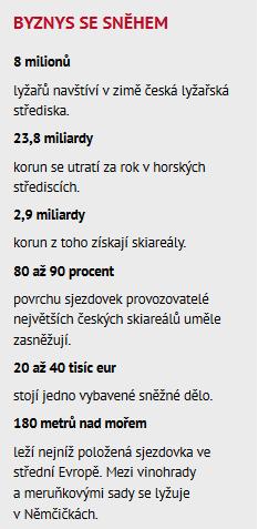 "Dřív se mluvilo o dosněžování na kritických úsecích sjezdovek, dnes už rovnou o zasněžování," shrnuje Rek současný trend.