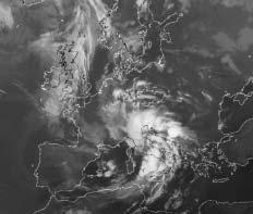 Obr. 21 Mapa hladiny 500 hpa z 10. 8 00:00 UTC. Fig. 21. Chart of the 500 hpa level from 10 August 00:00 UTC.