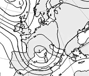 25 Mapa hladiny 500 hpa z 11. 8. z 00:00 UTC. Obr.