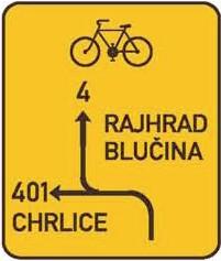 Směrová tabulka pro cyklisty IS 21c Směrová tabulka pro