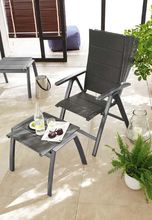 - Polohovatelná zahradní židle, ALU konstrukce / outdoor látka