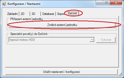 - Nastavení / připojení externí jednotky (pouze pokud se externí jednotka využívá). - Nastavení umístění databáze s daty (pouze pokud je potřeba toto umístění změnit).