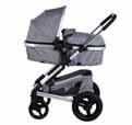 The seat can be transformed into a cosy soft pram.