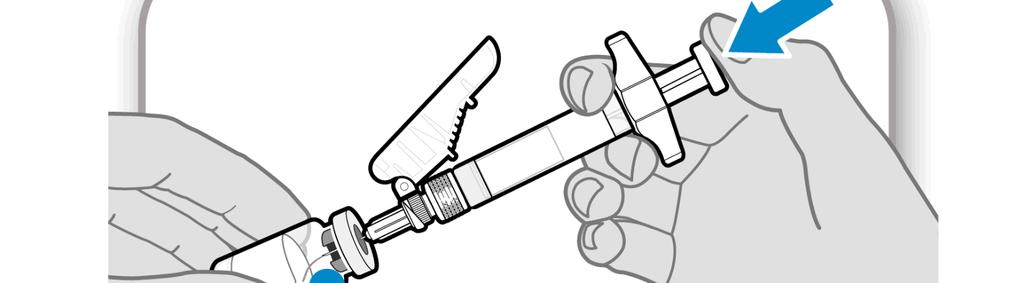 Přidržujte injekční stříkačku, aby se jehla neohnula, když je zasunutá