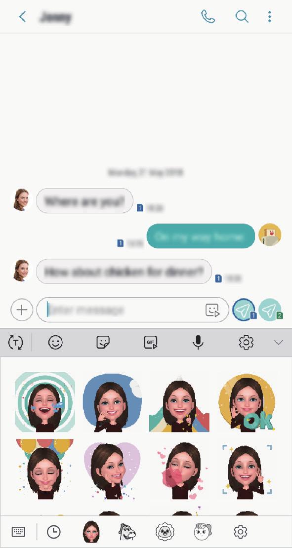 Aplikace a funkce Zábava s nálepkami Moje emoji při chatování Nálepky Moje emoji můžete