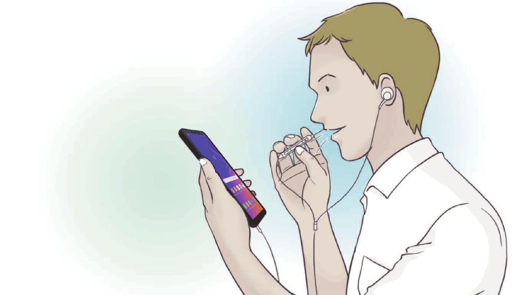 Aplikace a funkce Používání sluchátek nebo sluchátek Bluetooth Pokud zařízení v hlučném prostředí neslyší váš hlas jasně pomocí integrovaného mikrofonu, připojte k zařízení sluchátka nebo sluchátka