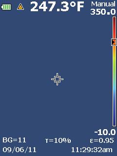 Performance Series Thermal Imagers Nabídky Celkový rozsah teplot zobrazovače Hladina Rozpětí Obrázek 4. Nastavení úrovně a intervalu gju02.