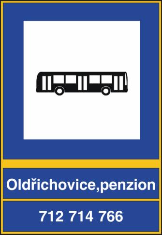 b) zastávková hlava - vyvedena dle bodu 4.2 tohoto článku, Obrázek č. 3: Vzor zastávkové hlavy Rám vyveden v barvě RAL 1028 žlutá melounová.