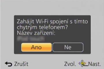 Wi-Fi/NFC Ovládání fotoaparátu prostřednictvím smartphonu/tabletu <Používání zařízení Android> Spusťte aplikaci Image App ( 193) Vyberte [ ] Vyberte identifikátor SSID zobrazený na tomto přístroji Až