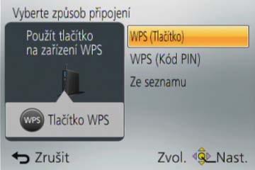 Wi-Fi/NFC Možnosti připojení [Prostřednictvím sítě] Připojení přes bezdrátový přístupový bod Vyberte metodu připojení k bezdrátovému přístupovému bodu.