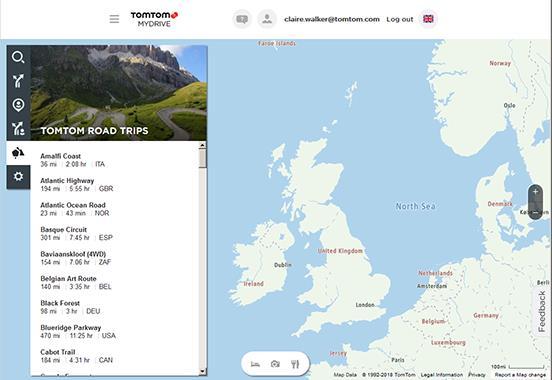 Prihlásenie do služby MyDrive z webového prehliadača alebo aplikácie MyDrive Prihláste sa pomocou e-mailovej adresy a hesla účtu TomTom.