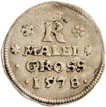 Malý groš 1585, Praha, Ercker, Hal. 348, HN 21/6e 1/1-400,- 408. Malý groš 1585, Jáchymov, Hoffmann, HN 8a/6c, Hal. 406 1/1 400,- 409. Malý groš 1586, Kutná Hora, Šatný, Hal.