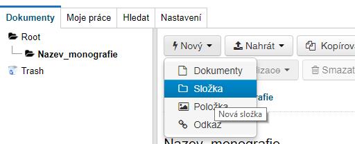 Založení nové složky a nového dokumentu 1) Přihlašte se do systému PublishOne na adrese: https://wkcs-em.publishone.