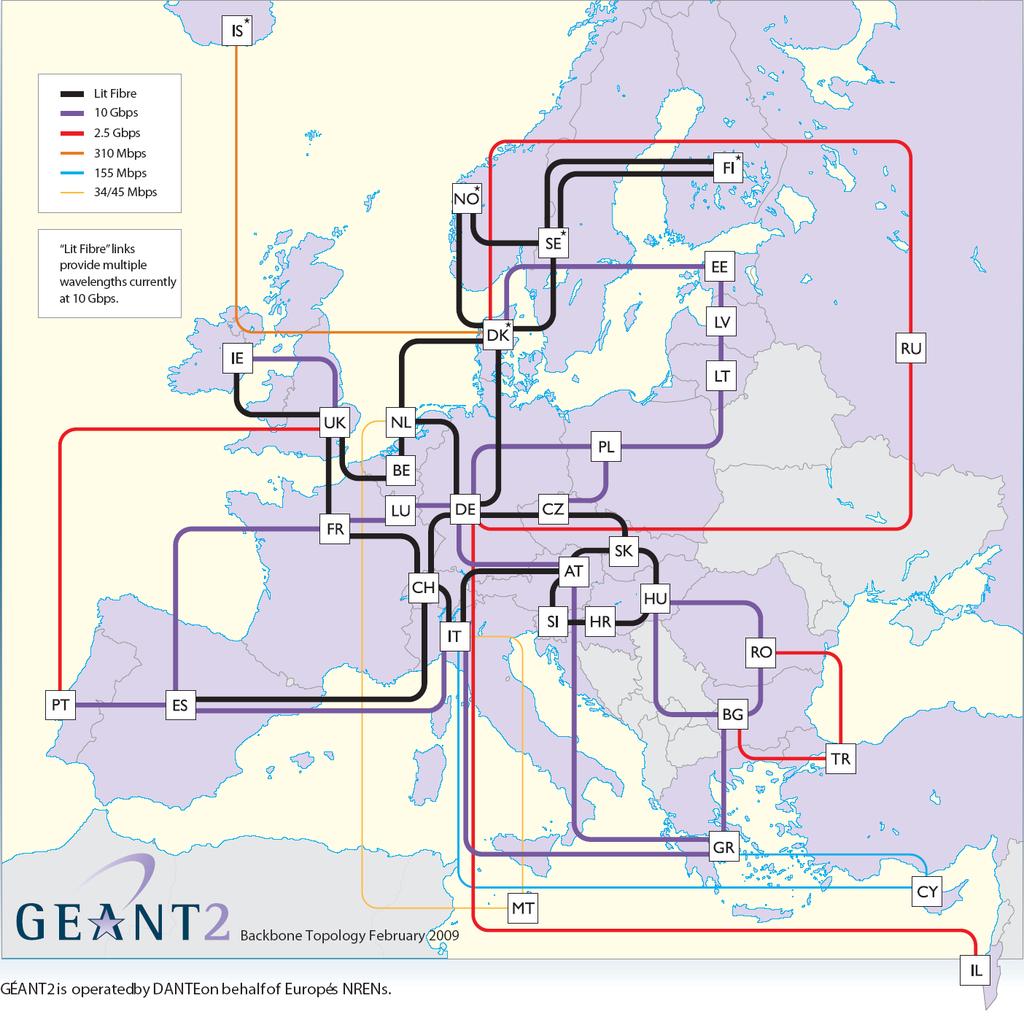 Příklady reálných sítí Síť GEANT2 Příklady reálných sítí Eva