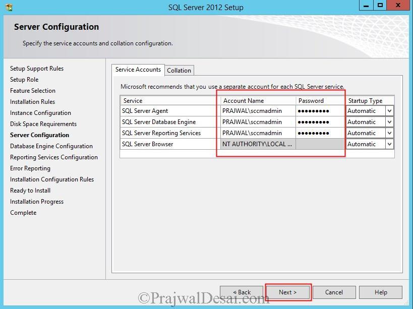 SCCM 2012 R2 využívá SQL Server. Podporuje následující verze [32]: SQL Server 2012, Cumulative Update 2, SQL Server 2012, Service Pack 1.