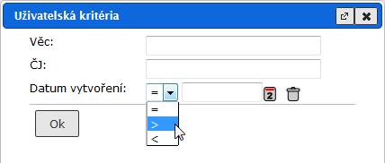 Ostatní funkce systému Pokud má dynamická složka zadaný uživatelský vstup, zobrazí systém po volbě dynamické složky dialogové okno pro zadání hodnot, které mají položky uživatelského vstupu splňovat.