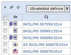 Jak Pracovat v e-spis 2.32.02 Seznam objektů na pracovním stole SpS Hypertextový odkaz Příkaz v podobě podtrženého textu. Zobrazuje např. profily objektů. 9.2.1.