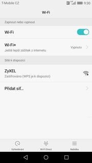 19 z 37 Přihlášení do Wi-Fi sítě stisknete ikonu Nastavení. Vyberete možnost Wi-Fi. 3. Wi-Fi zapnete/vypnete stisknutím vypínače na konci řádku Wi-Fi. 4.