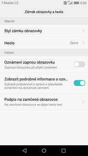 27 z 37 Nastavení zámku displeje stisknete ikonu Nastavení. Vyberete možnost Zámek obrazovky a hesla. 3. Dále zvolíte Heslo.