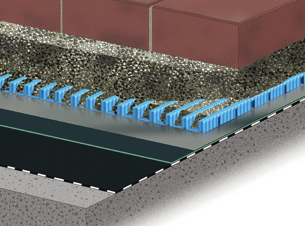 ARDEX A 0) Dlažba/užitná vrstva (EP nebo PU nátěr nebo litý povrch) alternativně kamenný koberec z ARDEX GF 00 pojiva pro kamenivo a sklo (pro pochozí povrchy) Dlažba s