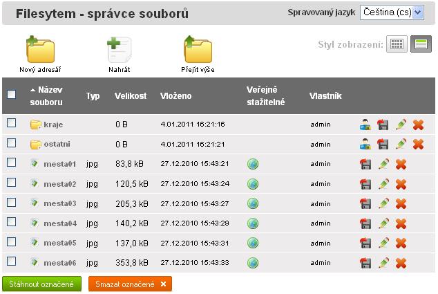 3. Filesystem správa souborů zůstane nahraný a kdykoliv v budoucnu ho lze najít a opět použít.