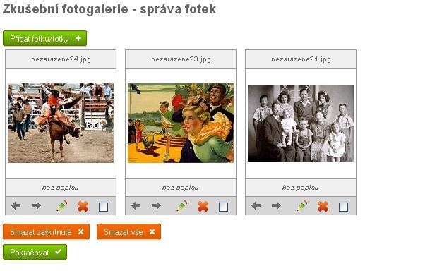 7. Fotogalerie 6) Zaškrtnutím tohoto políčka se fotogalerie na webu vůbec nezobrazí (nehledě na datum zveřejnění a datum platnosti).