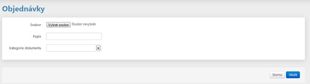 Je nutné vybrat soubor, který chcete nahrát. Do popisu se doporučuje napsat název dokumentu, který má sloužit pro snažší orientaci v existujících přílohách.