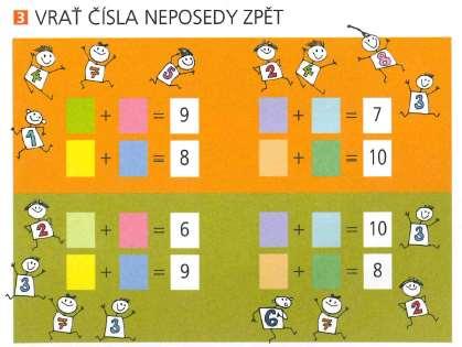 trojúhelníků nebo hadů. Úlohy uvedeme krátkým příběhem: Na nástěnce bylo napsáno osm součtů.