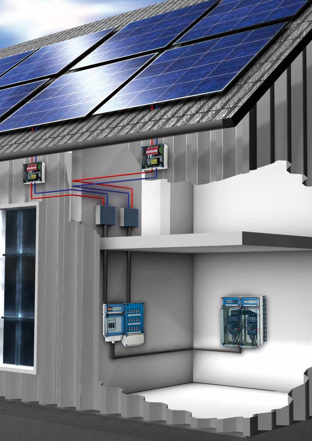 Produktová řešení pro fotovoltaické elektrárny Připojovací skříně a solární střídače-sběrače v