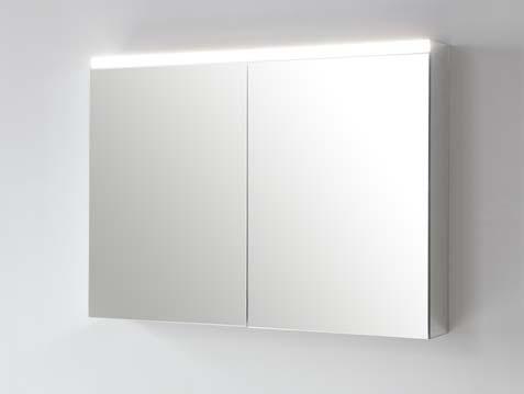 Smooth and easy opening. Internal accessories: mirror, sockets, adjustable glass shelves.