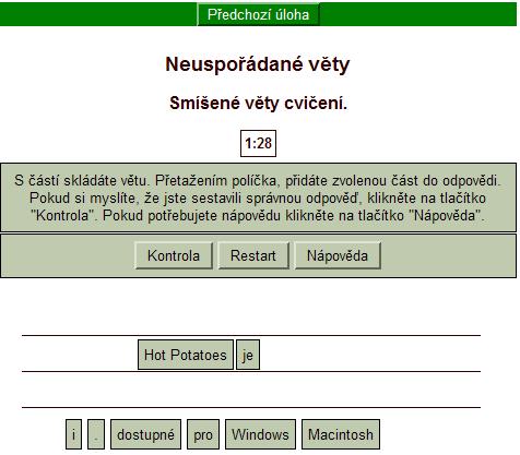 Do levé části editoru vkládáme řetězec tak aby, námi zvolené části byly na samostatných řádcích. Je možné do vět vkládat i obrázky.